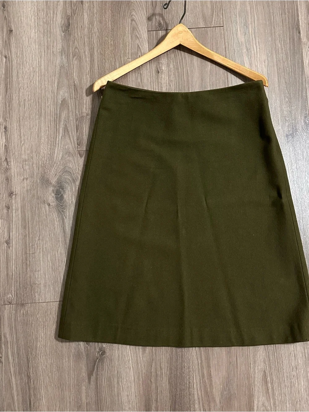 J. Crew Olive Green Wool Blend A-Line Fully Lined Skirt Y2K